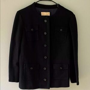Vintage Pendleton Black 100% Pure Virgin Wool Lined Button Front Jacket Size 10